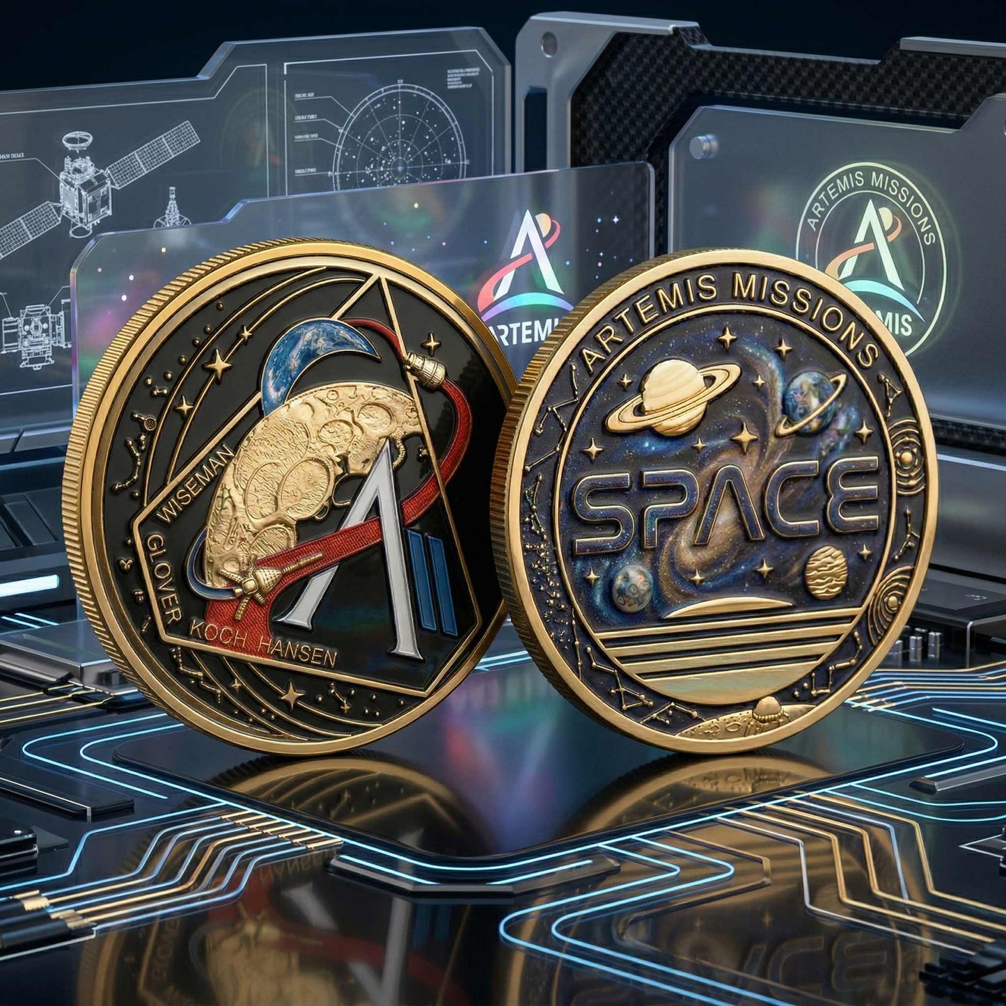 Personalized Artemis Space Mission Challenge Printed Commemorative Coin