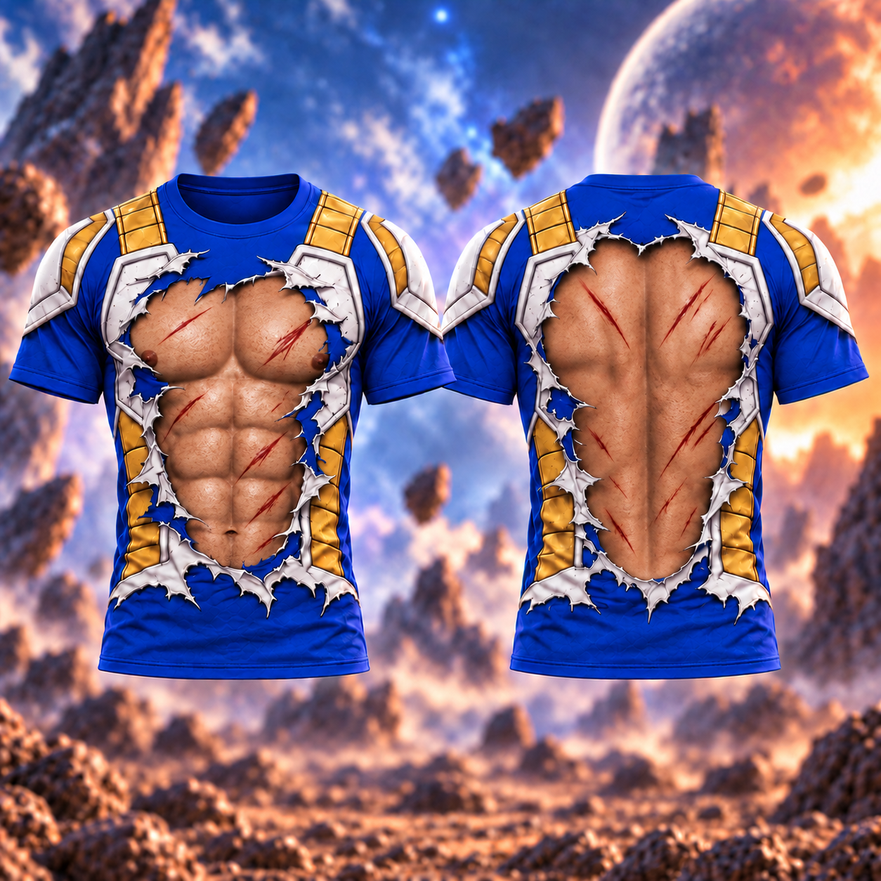 Dragon Ball Vegeta Six-Pack Abs Funny T-Shirt & Sweatpants