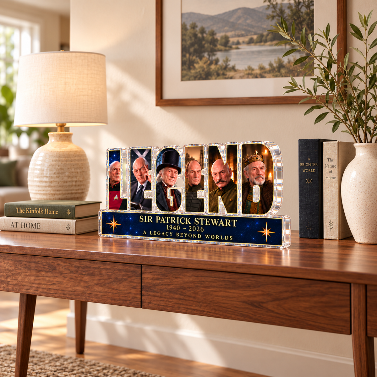 Sir Patrick Stewart LEGEND Memorial Acrylic Plaque, 1940–2026 Tribute