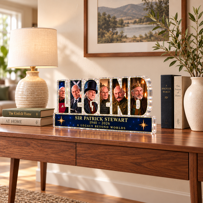 Sir Patrick Stewart LEGEND Memorial Acrylic Plaque, 1940–2026 Tribute