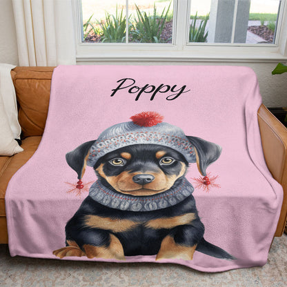Personalized Pup In Ugly Sweater Custom Soft Blanket
