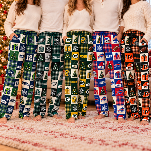Personalized Custom Football Team Christmas Lounge Pants
