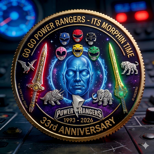 Power Rangers 33rd Anniversary It's Morphin Time Printed Coin