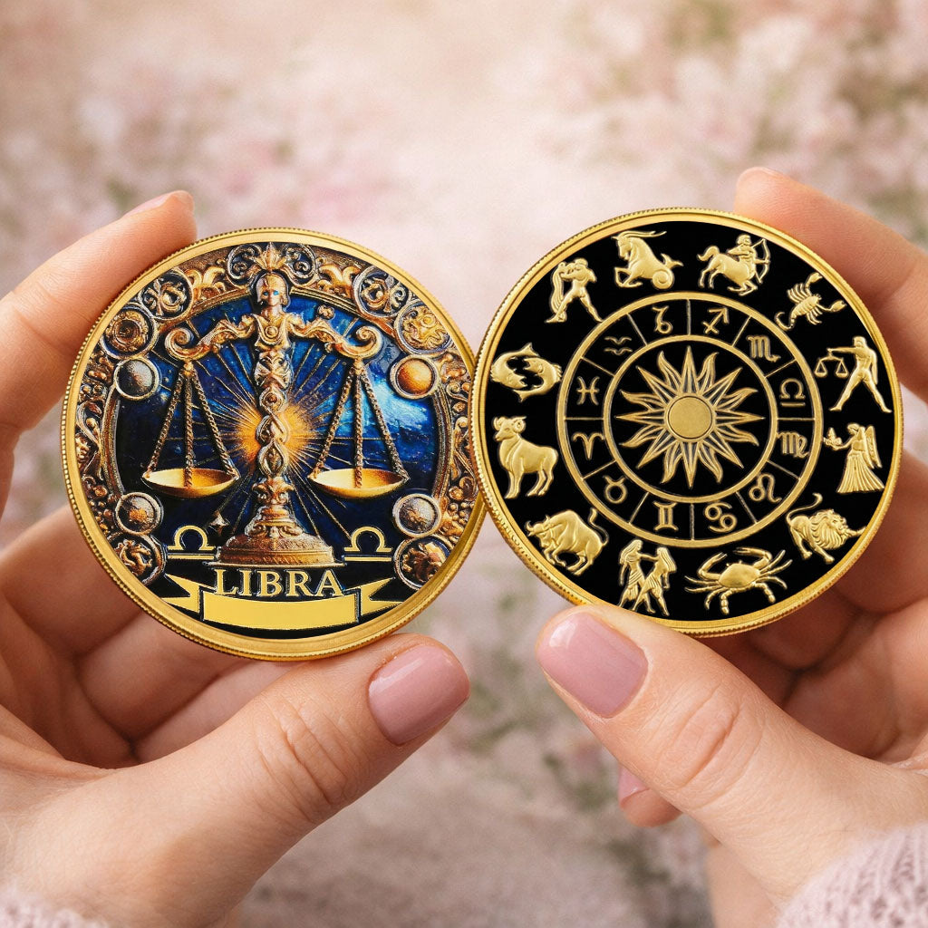 Tarot Zodiac Libra Sign Printed Commemorative Coin
