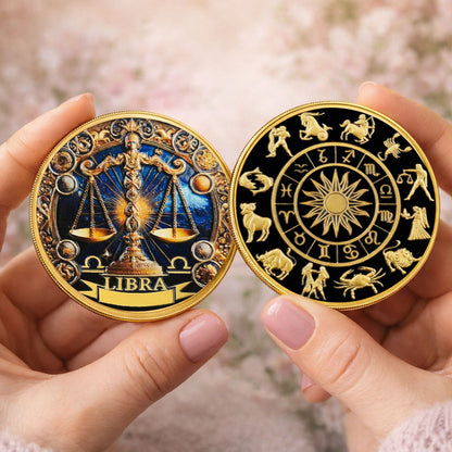 Tarot Zodiac Libra Sign Printed Commemorative Coin