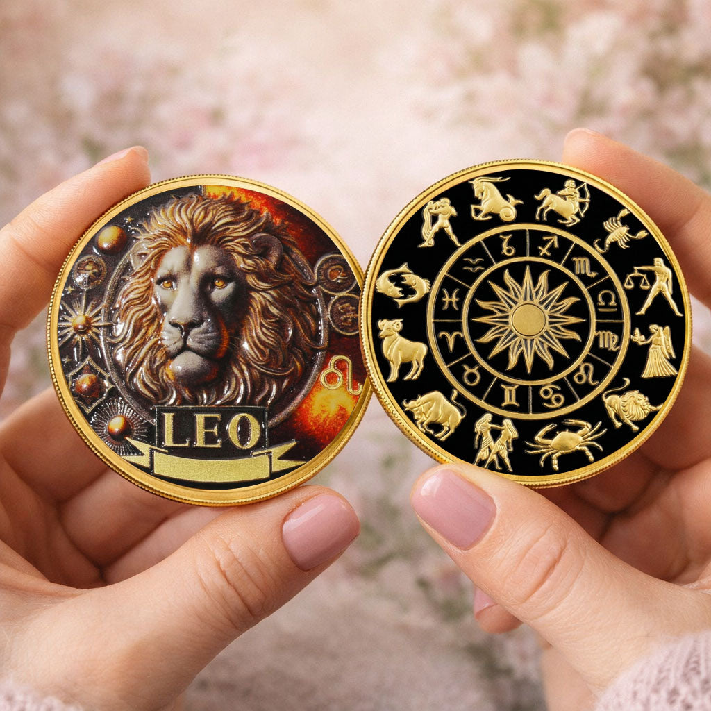 Tarot Zodiac Leo Sign Printed Commemorative Coin