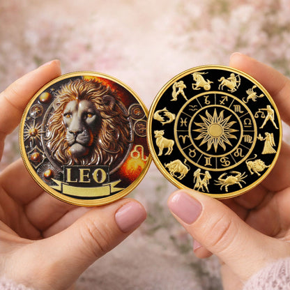 Tarot Zodiac Leo Sign Printed Commemorative Coin