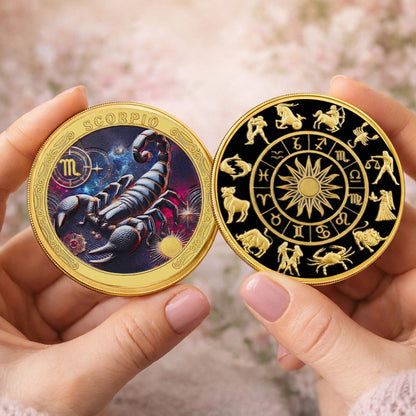 Tarot Zodiac Scorpio Sign Printed Commemorative Coin