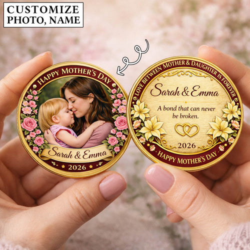 Mother's Day The Love Between Mother & Daughter Printed Commemorative Coin