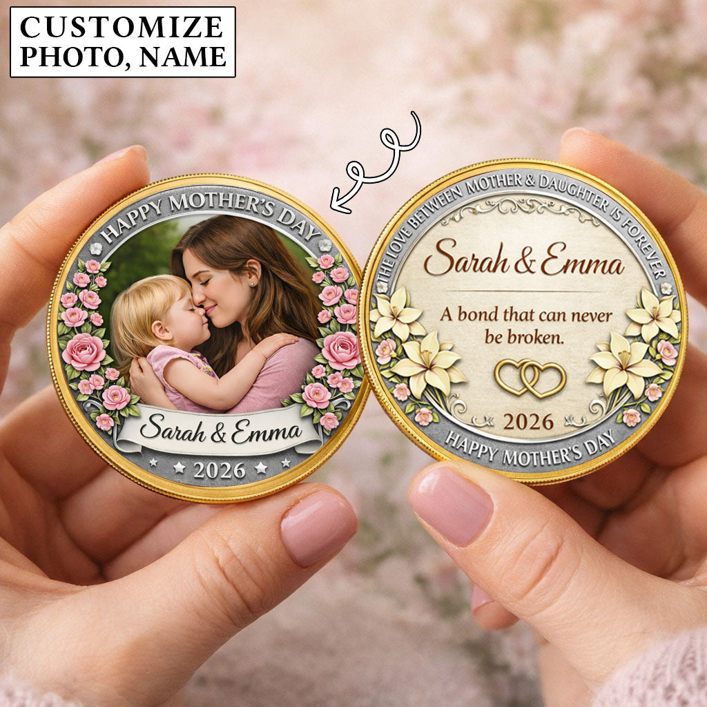 Mother's Day The Love Between Mother & Daughter Printed Commemorative Coin