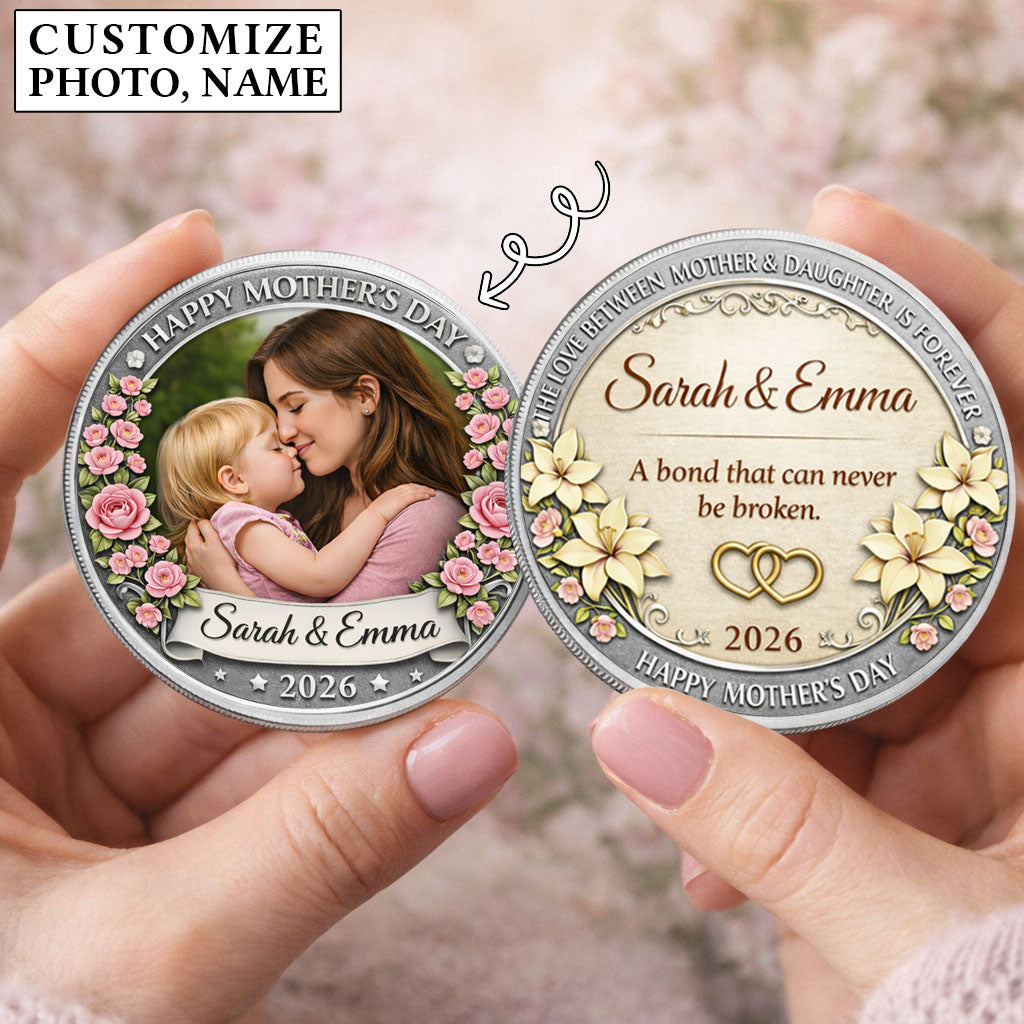 Mother's Day The Love Between Mother & Daughter Printed Commemorative Coin