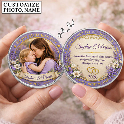 Mother's Day Mother's Love Is A Heart Of The Family Printed Commemorative Coin