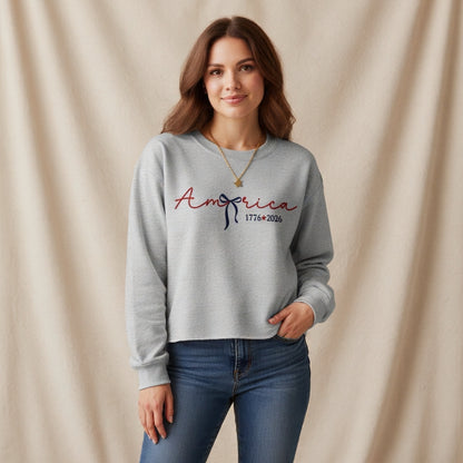 USA 250th Anniversary, Embroidered America 1776–2026 250 Years of Freedom Patriotic American Hoodie Sweatshirt T-Shirt