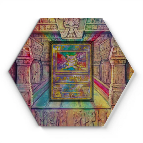 Ancient Mew Pokémon Card Artwork Hexagon Display