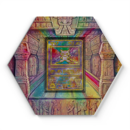 Ancient Mew Pokémon Card Artwork Hexagon Display