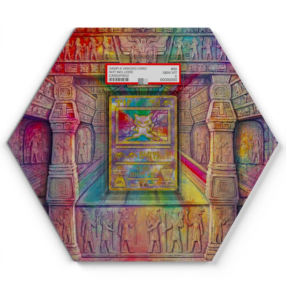 Ancient Mew Pokémon Card Artwork Hexagon Display