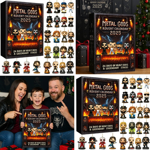 Legends of Metal Gods Rock and Roll Advent Acrylic Calendar Countdown, Christmas Tree Decoration