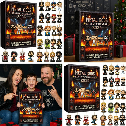 Legends of Metal Gods Rock and Roll Advent Acrylic Calendar Countdown, Christmas Tree Decoration