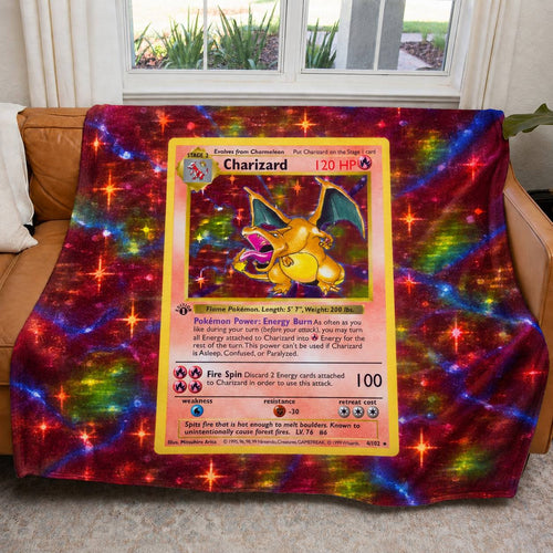 Charizard PKM Extended Artwork Pokemon Fleece Blanket