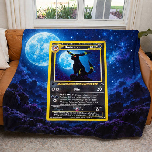 Umbreon PKM  Extended Artwork Pokemon Fleece Blanket