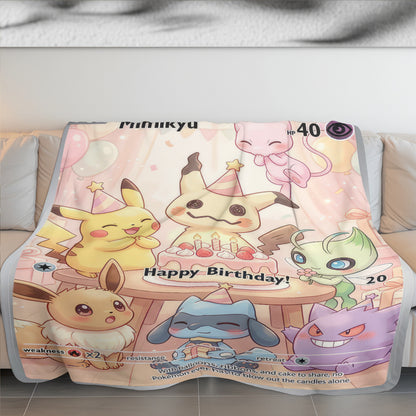 PKM Mimikyu Birthday Gift Custom Fleece Blanket