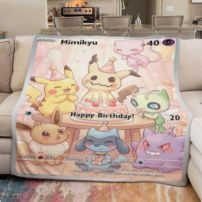 PKM Mimikyu Birthday Gift Custom Fleece Blanket