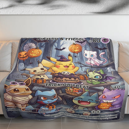 PKM Pikachu And Friends Trick Or Treat Custom Fleece Blanket