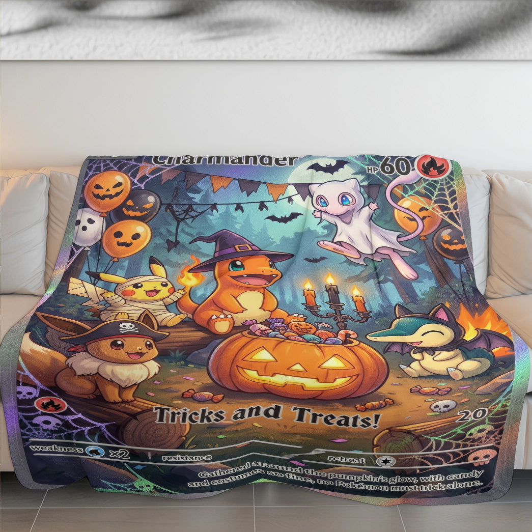 PKM Charmander Trick Or Treat Custom Fleece Blanket