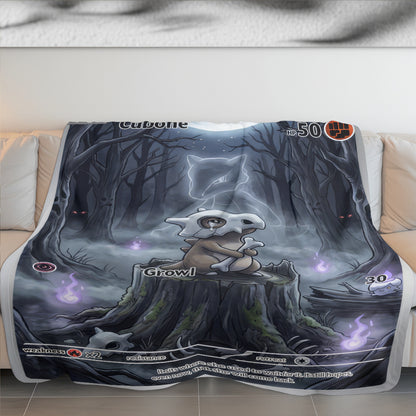 PKM Dark Cubone Custom Fleece Blanket