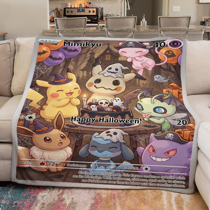 PKM Mimukyu Happy Halloween Custom Fleece Blanket