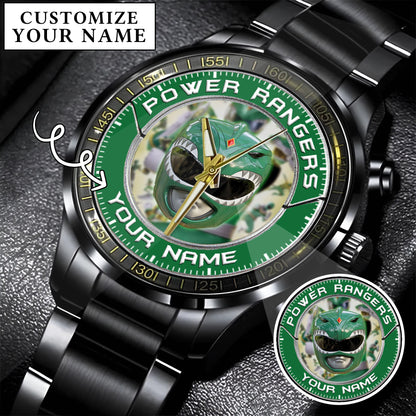 Mighty Morphin Power Rangers Green Ranger Helmet Custom Name Watch