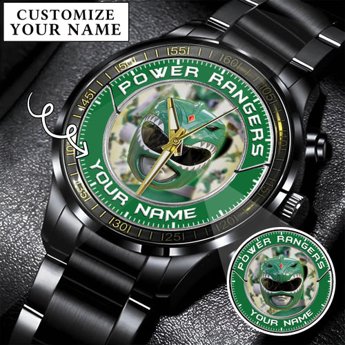 Mighty Morphin Power Rangers Green Ranger Helmet Custom Name Watch