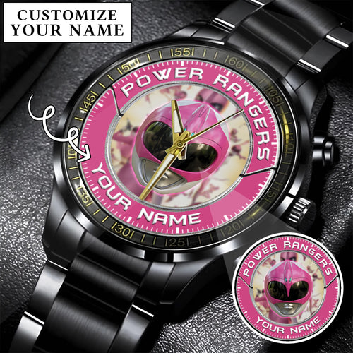 Mighty Morphin Power Rangers Pink Ranger Helmet Custom Name Watch