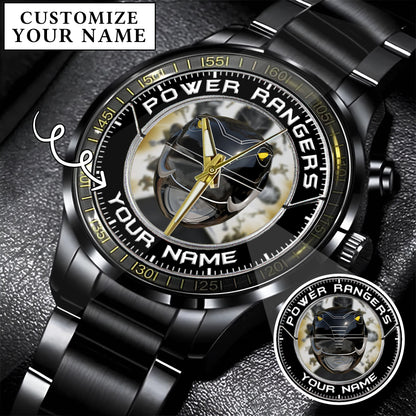 Mighty Morphin Power Rangers Black Ranger Helmet Custom Name Watch