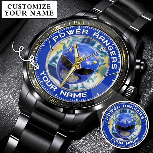 Mighty Morphin Power Rangers Blue Ranger Helmet Custom Name Watch
