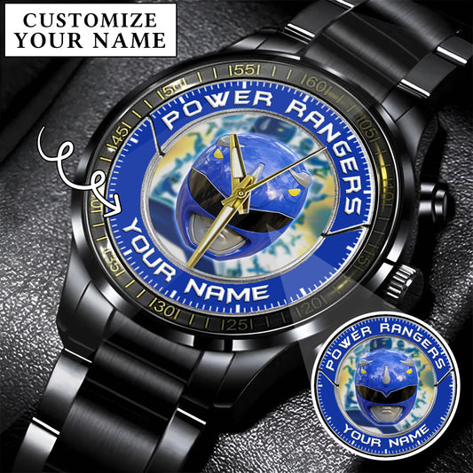 Mighty Morphin Power Rangers Blue Ranger Helmet Custom Name Watch