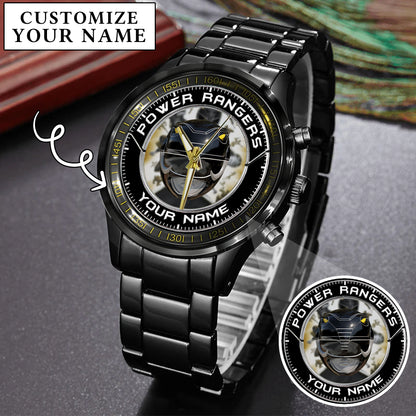 Mighty Morphin Power Rangers Black Ranger Helmet Custom Name Watch
