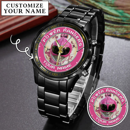 Mighty Morphin Power Rangers Pink Ranger Helmet Custom Name Watch