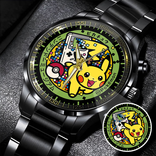 PKM Pikachu Limited Edition Black Stainless Steel Watch