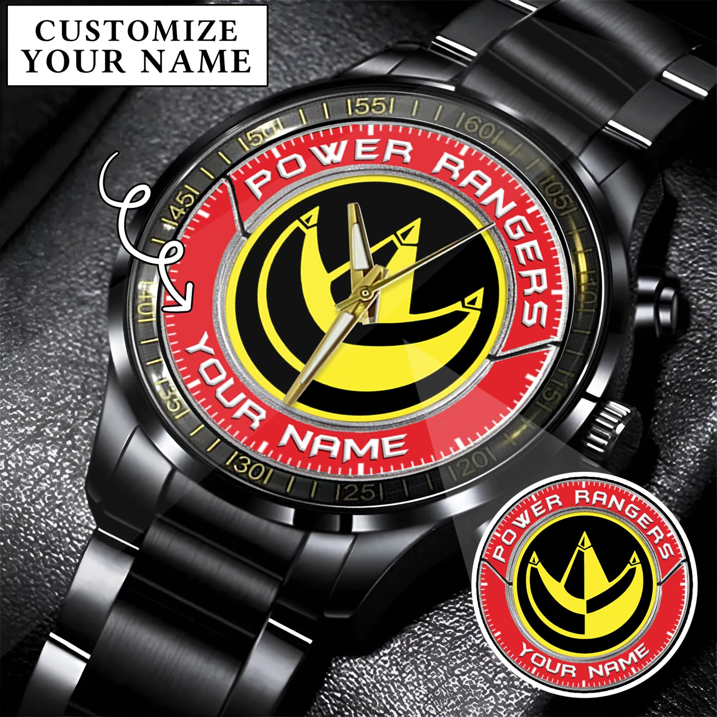 Mighty Morphin Power Rangers Dragon Zord Custom Name Watch