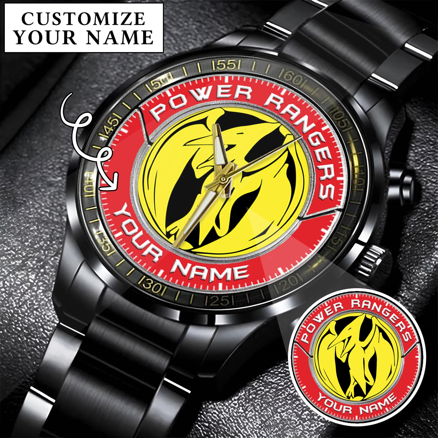 Mighty Morphin Power Rangers Pterodactyl Custom Name Watch