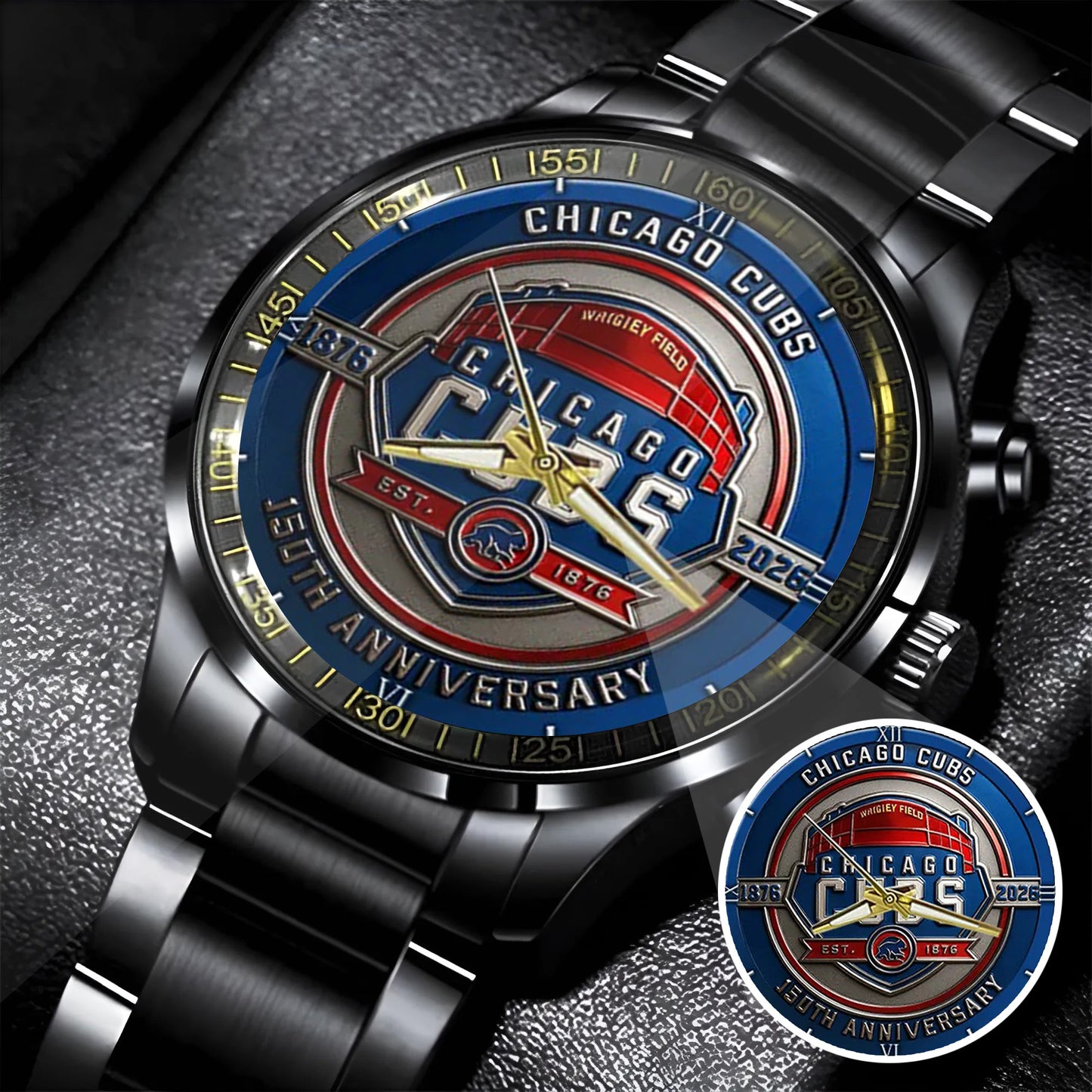 Chicago Cubs 155th Anniversary Stainless Steel Watch