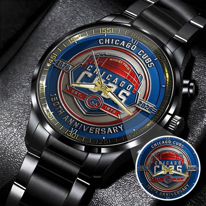 Chicago Cubs 155th Anniversary Stainless Steel Watch