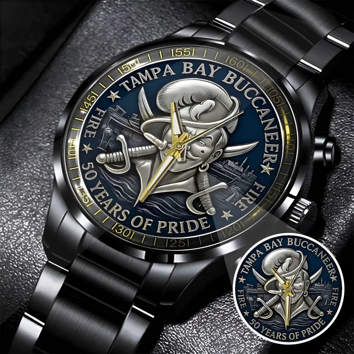 Tampa Bay Buccaneers 50th Anniversary Stainless Steel Watch