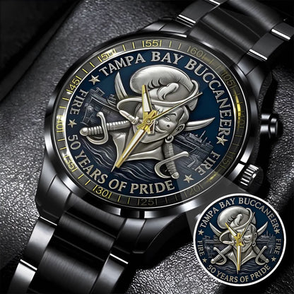 Tampa Bay Buccaneers 50th Anniversary Stainless Steel Watch
