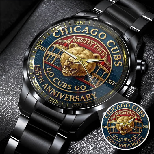 Chicago Cubs 155th Anniversary Stainless Steel Watch