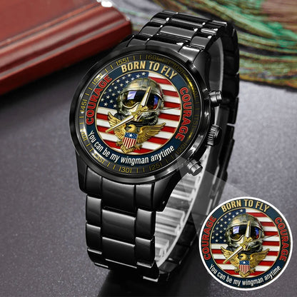 Top Gun Born To Fly Stainless Steel Watch
