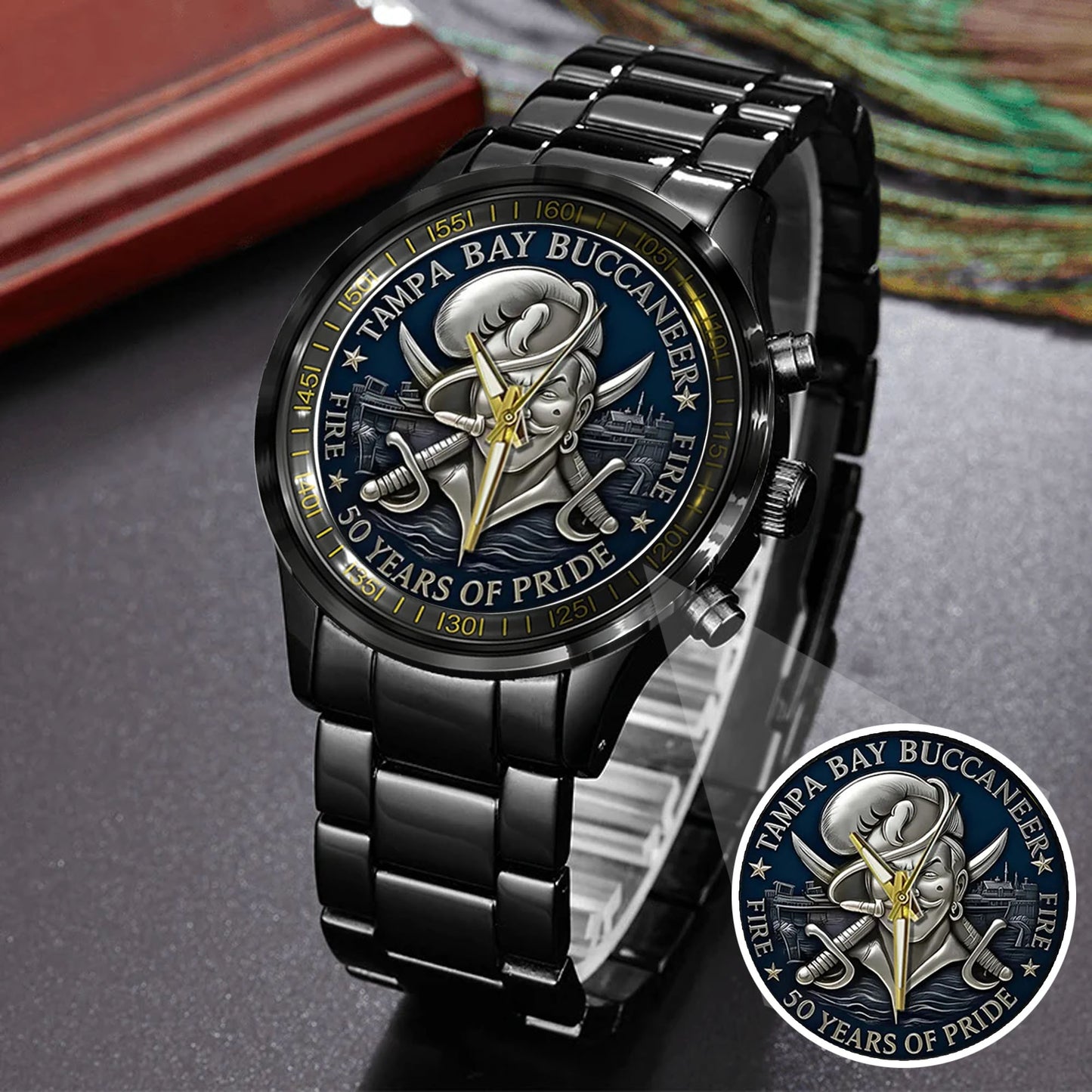 Tampa Bay Buccaneers 50th Anniversary Stainless Steel Watch
