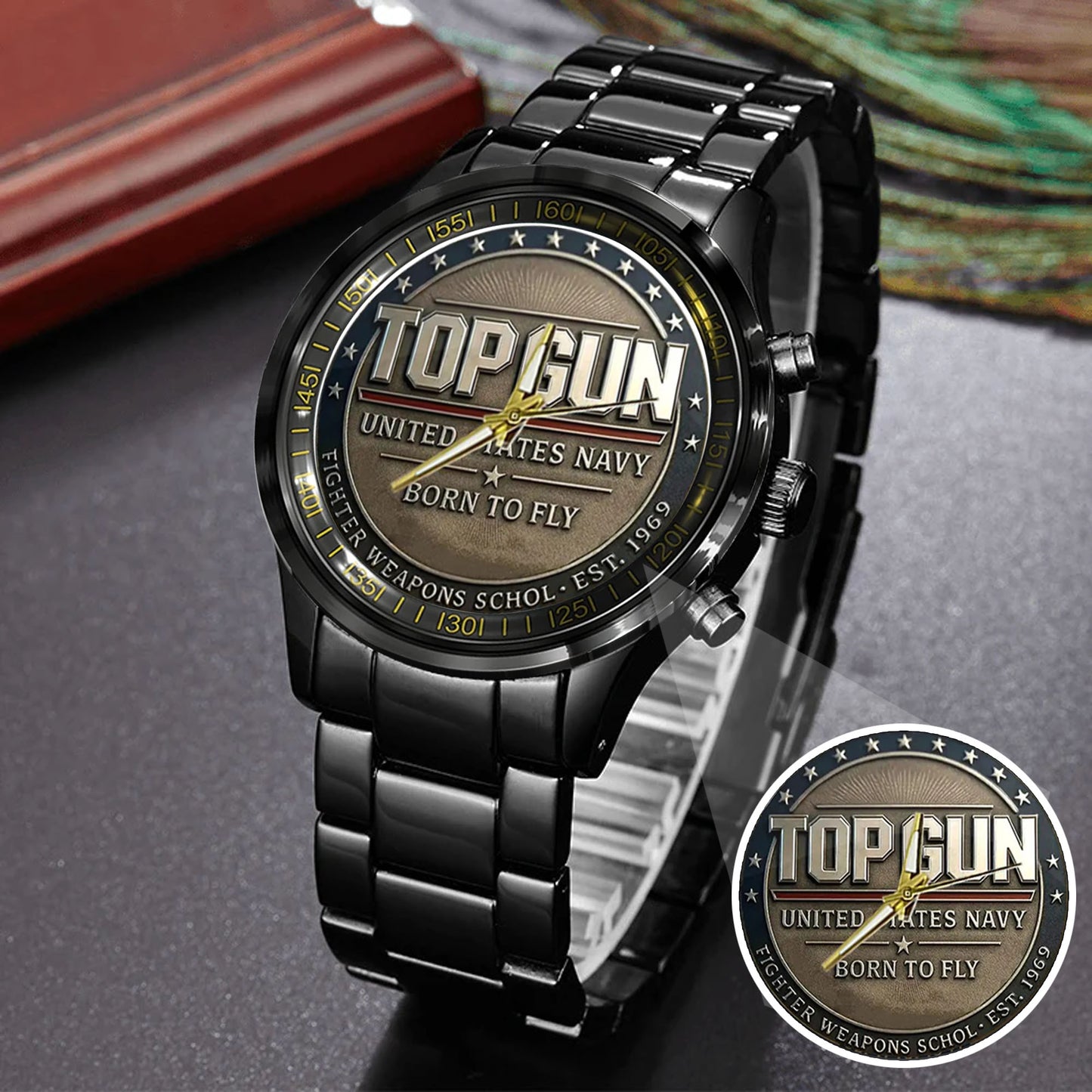 Top Gun Born To Fly Stainless Steel Watch
