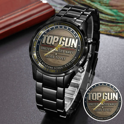 Top Gun Born To Fly Stainless Steel Watch